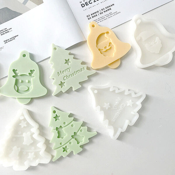 Christmas Tree Chocolate Cake Jelly Tray Mold Santa Claus Soap DIY Silicone Mold