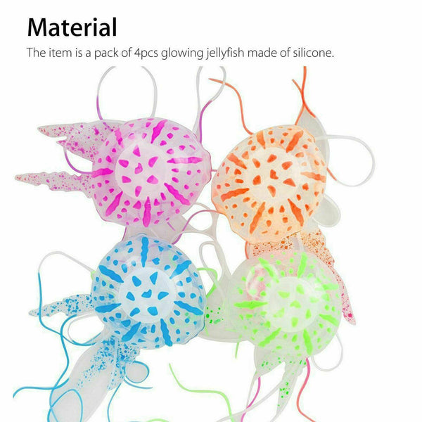 3X Fish Tank Fluorescent Glowing Beauty Artificial Simulated Jellyfish Ornament