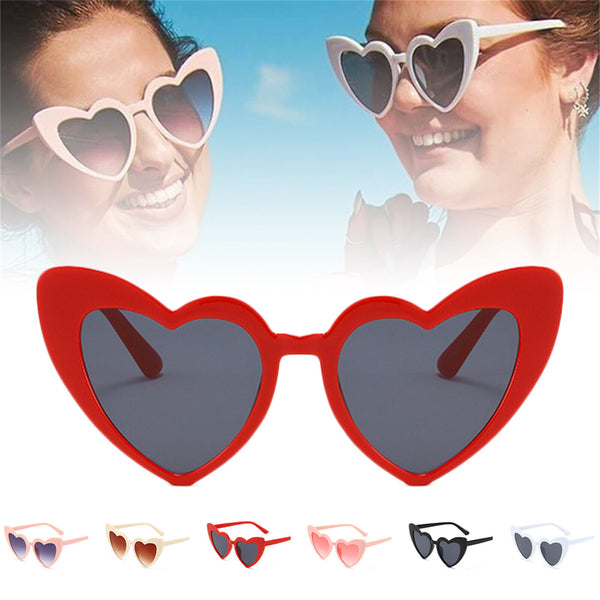 Women LOVE Heart Shaped Sunglasses Retro Gradient Color Lens Eye Glasses