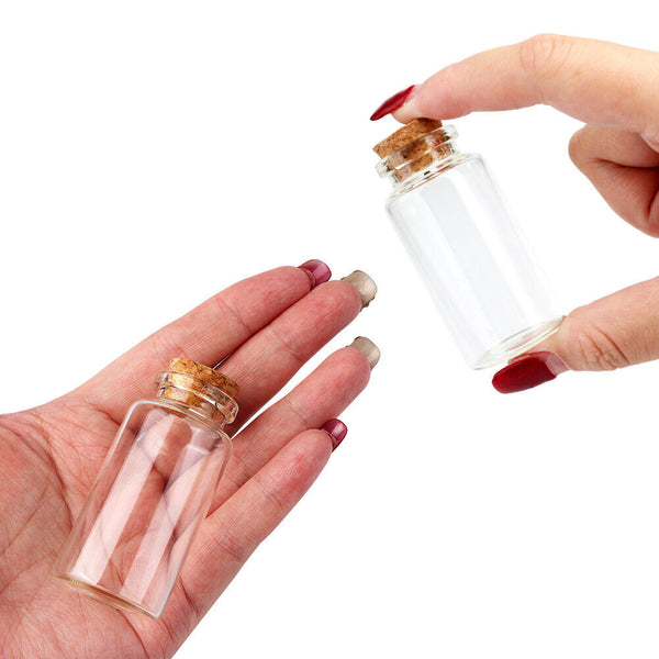 20pcs Mini Glass Vials Container Bottles With Cork Top Mini Wish Bottle Jar 40ml
