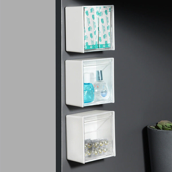 UP to 4X Clear Wall Mounted Storage Box Little Tiny Things Organizer Cases AU