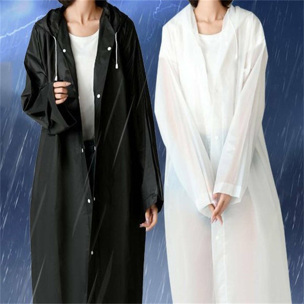 Waterproof Raincoat Jacket Mens Womens Long Hooded Rainwear EVA Rain Coat New AU