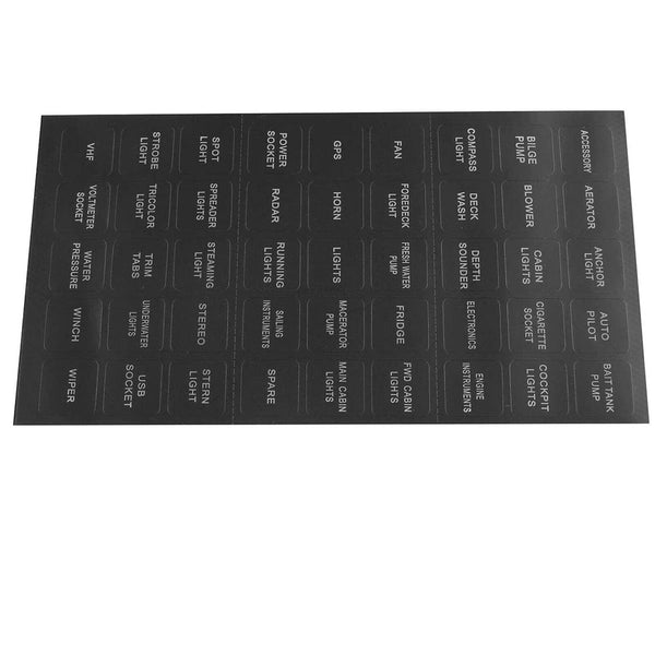 90X Rocker Switch Label Decal Circuit Fuse Panel Stickers Marine Boat Instrument