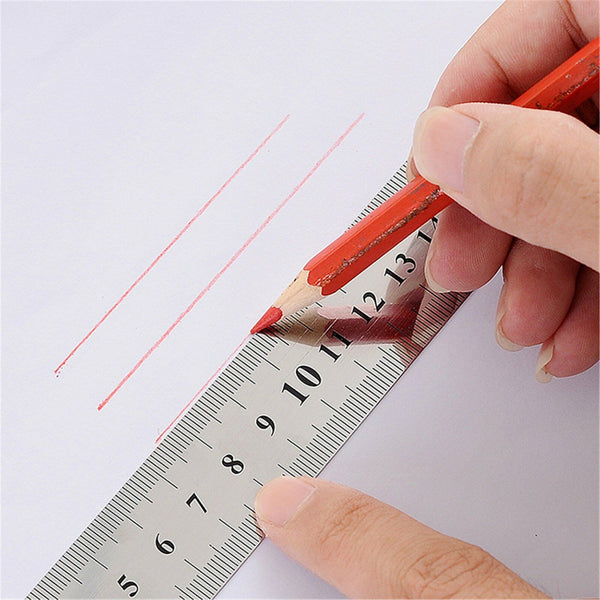 3PCS Metal Ruler Stainless Steel Double Sided 15/20/30CM Precision School Office