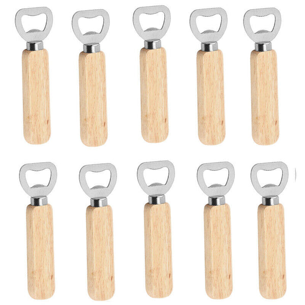 10pcs Wood Wooden Handle Bottle Opener Beer Wine Cap Opening Open Tools AU NEW