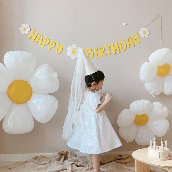 3/6/9x White Daisy Flower Balloons Birthday Wedding Party Garland Decor Balloons