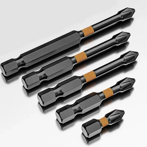6PCS Magnetic Drill Bit Cross Head Impact Screwdriver Drills Anti-Slip Bits Set