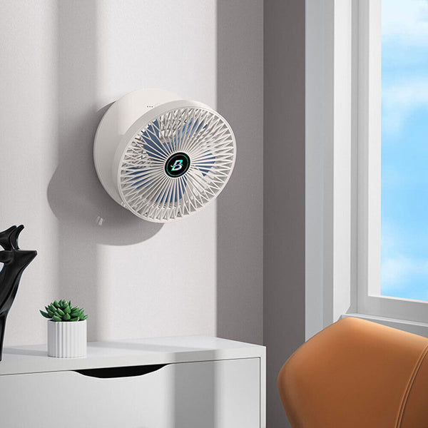 3 Speed Household Wall Hanging Fan Dual Use Rechargeable Kitchen Fan Foldable