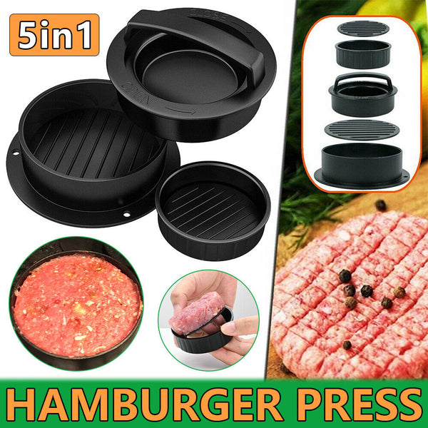 5in1 Hamburger Press Mould Stuffed Non-stick Burger Patty Maker Kitchen Tools AU