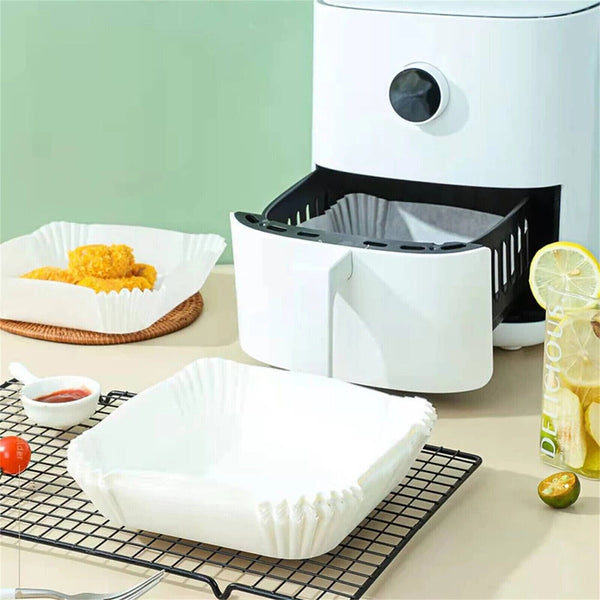 50/100x Disposable Liner Pan Parchment Oil Non-Stick Air Fryer Paper Baking Oven
