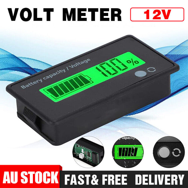 LCD 12V-48V Battery Capacity Indicator Voltage Voltmeter Monitor Meter Caravan