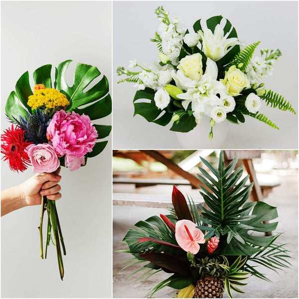 20x Artificial Tropical Hawaiian Palm Monstera Leaves Party Fake Luau Decoration