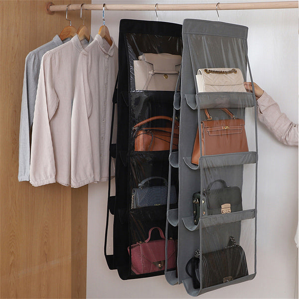 8 Pocket Double-sided Bag Handbag Storage Holder Hanging Organizer Shelf AU NEW