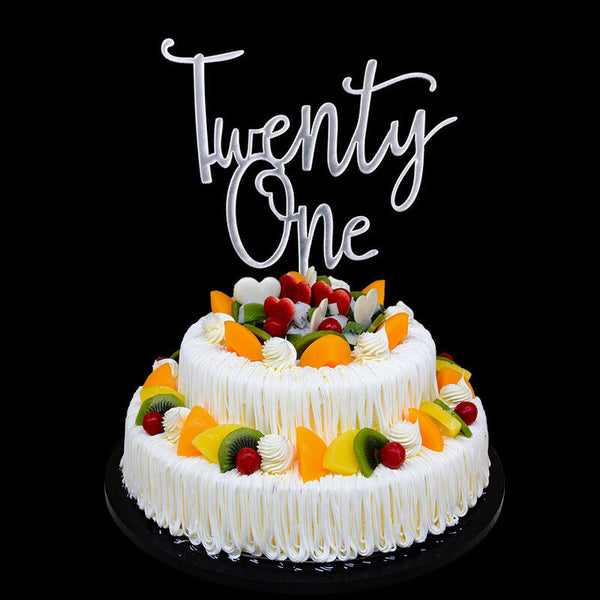 Twenty One 21st Birthday 21 Today Acrylic Cake Topper Happy Birthday Mirror New