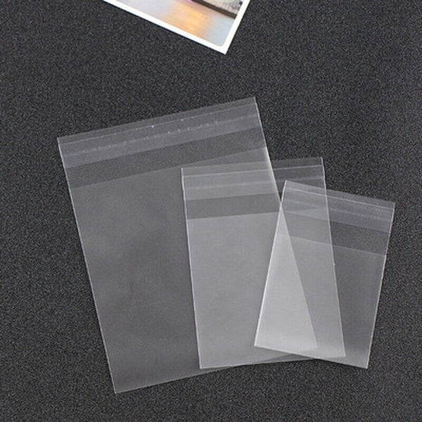 100X Clear Plastic Candy Packaging Bags Self Adhesive Cookie Biscuit Gift Bags