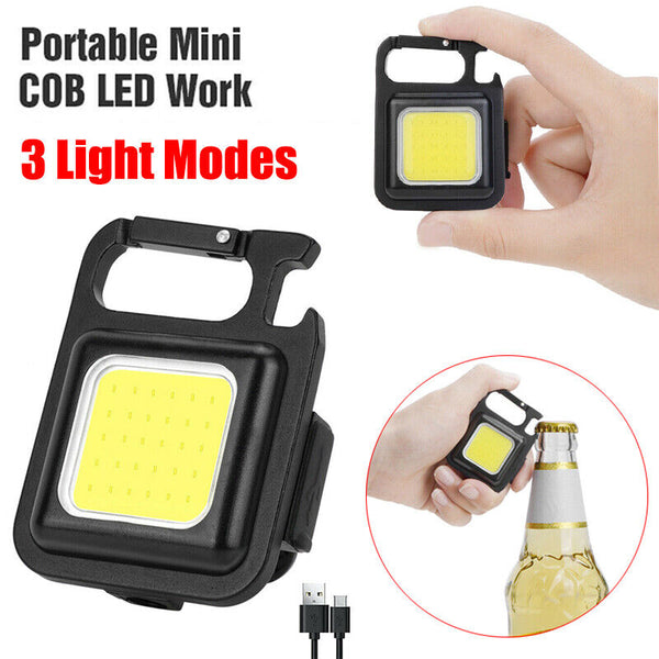 Mini Led Flashlight Portable Work Light Pocket USB Keychains Rechargeable Brigh