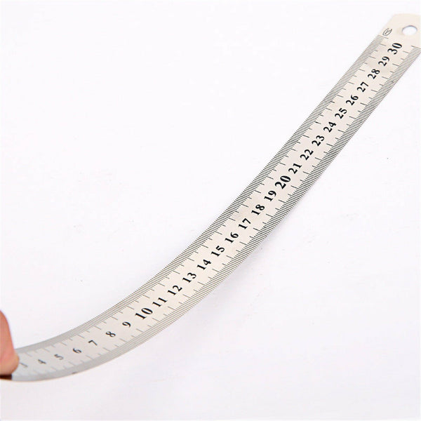 3PCS Metal Ruler Stainless Steel Double Sided 15/20/30CM Precision School Office