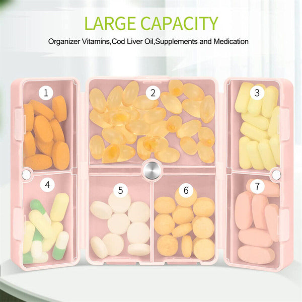 Pill Box Medicine Organizer Dispenser Box Case Travel Tablet Container Holder - Lets Party