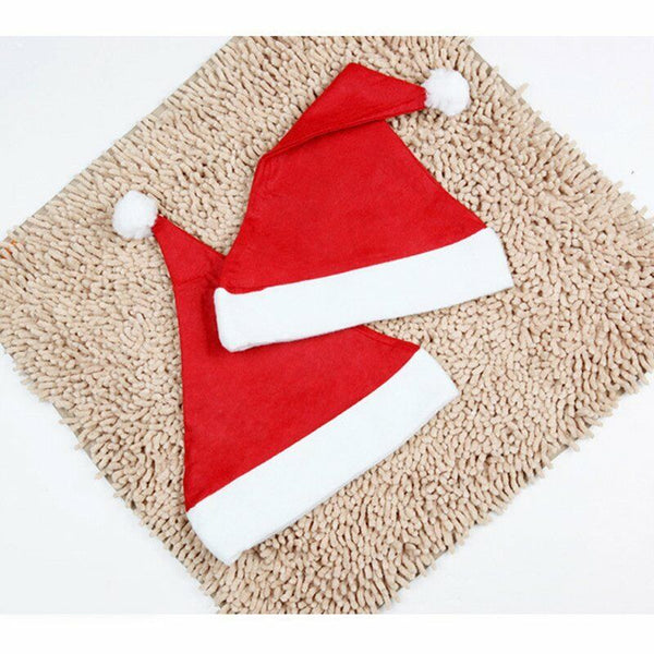 14X Santa Hat Christmas Fluffy Soft Xmas Cap Holiday Costume Office Party Adult