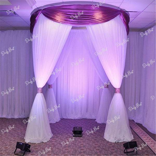 Round Ajustable Canopy  Arbour Round Iron Backdrop Stand Curtain Drape Wedding