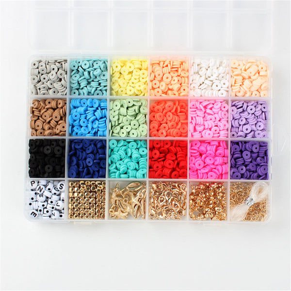 3928X Flat Polymer Clay Beads Spacer for DIY Bracelets Jewelry Making Plastic AU