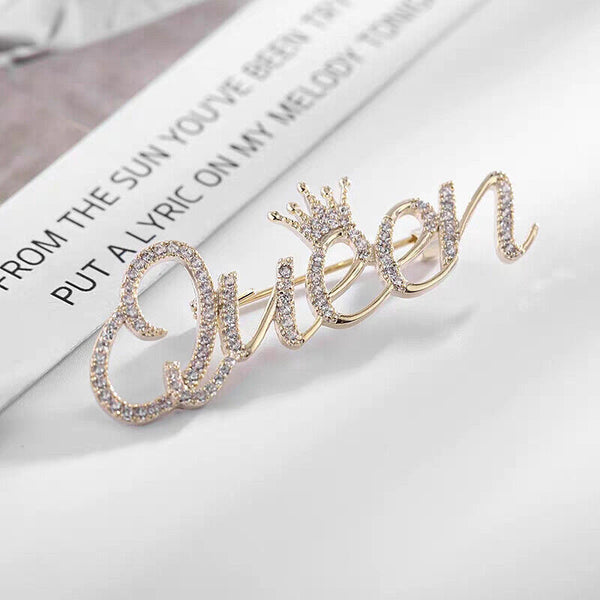 Fashion Diamond clothing pin English Letter Brooch For Women Jewelry Accessor-bf