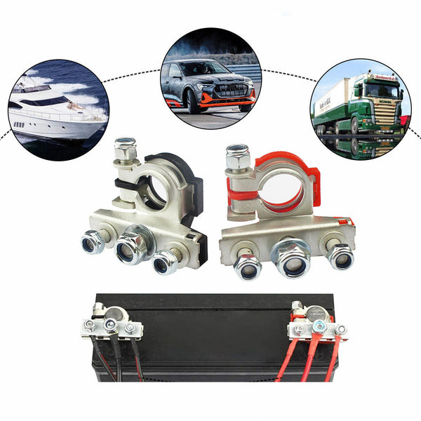 Positive Negative Heavy Duty Battery Terminals Connector Clamp Car Van CaravanAU