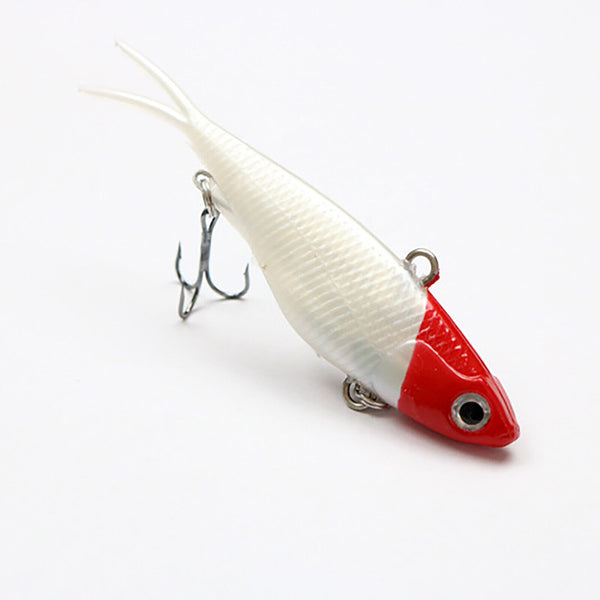5/10pcs Soft Fish Lures Split Tail Lead Tackle Plastic Salmon Mackerel 21g AUS