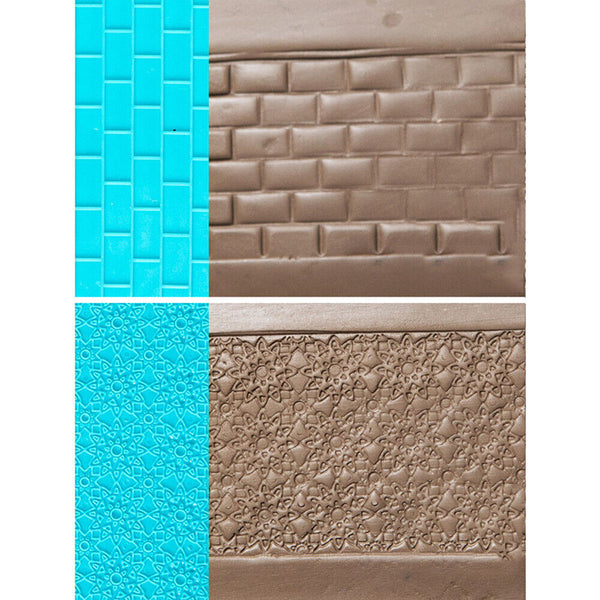 6PCS Polymer Clay Texture Embossing Tool Mold Stamp Pottery Sculpting Art Craft