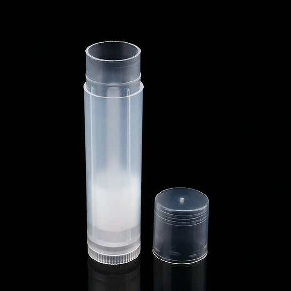 100PCS Clear Lip Balm Tubes Caps 5g Transparent Plastic Empty Lipstick Container - Lets Party