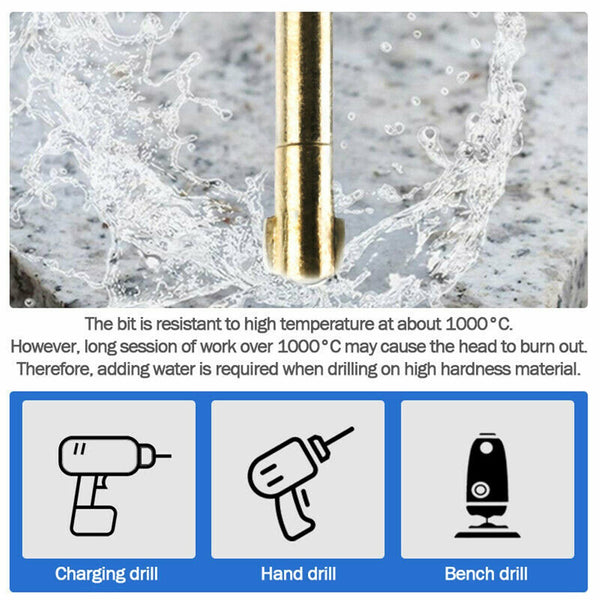 100pcs 6mm Titanium Ceramic Tile Glass Drill Bit Tungsten Carbide Spear Head AU