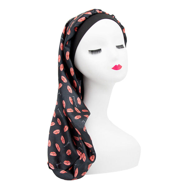 Satin Silk Bonnet Sleep Cap Head Cover Turban Wrap Long Hair Sock