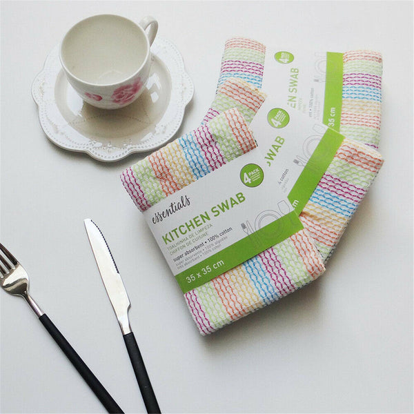12PCS Dish Towels High Absorbent Cotton Kitchen cloth Tea Towels Wipes AU