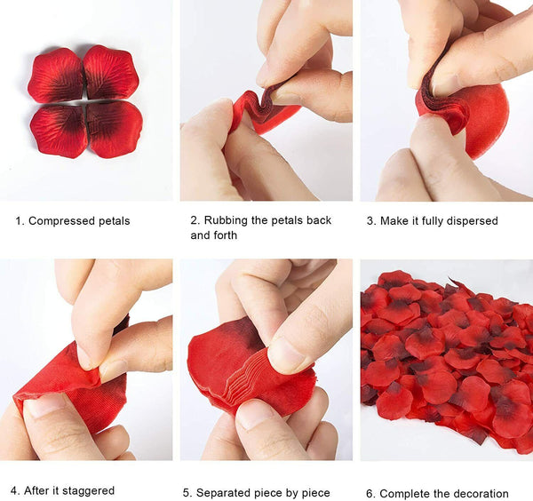 1000pcs Wine Red Silk Petals Flowers Rose Petal Wedding Event Scatters Flower