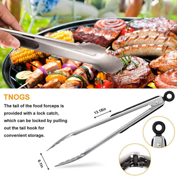 Stainless Steel BBQ Tool Set, Barbecue Grill Tool Set Storage Apron Picnic Gift