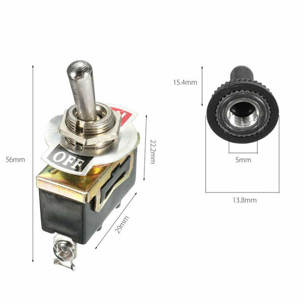 20x Waterproof Toggle Flick Switch 250V ON/OFF Car Dash Light Metal 12 Volt Boot