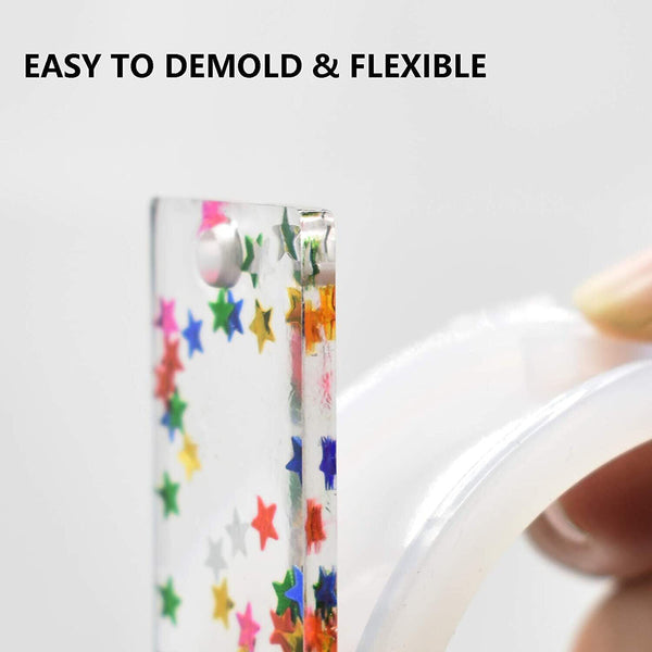 6pcs Rectangle Silicone Bookmark Mold DIY Epoxy Resin Craft Mould Making Tools