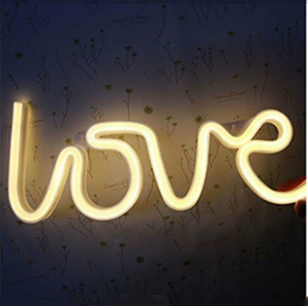 Love LED Neon Sign USB Battery Night Light Wall Bar Club Background Lamp Xmas Au