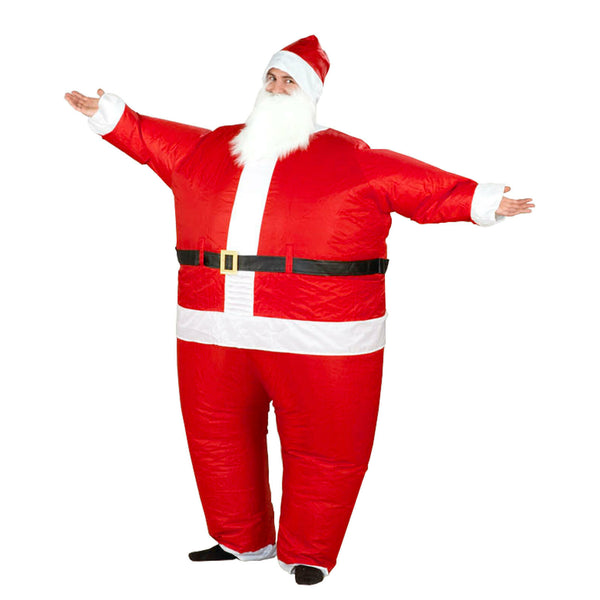 1X Inflatable Santa Costume Battery Operated Christmas Xmas Fancy Dress Suit Dec - Lets Party