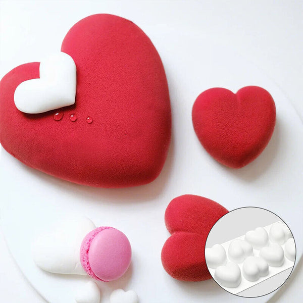 8 Hole Heart Silicone Mould Cake Jelly Candy Cookie Chocolate Baking Cake Mold