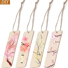 20X Wood Blank Bookmarks DIY Wooden Craft Bookmark Unfinished Wood Hanging Tags