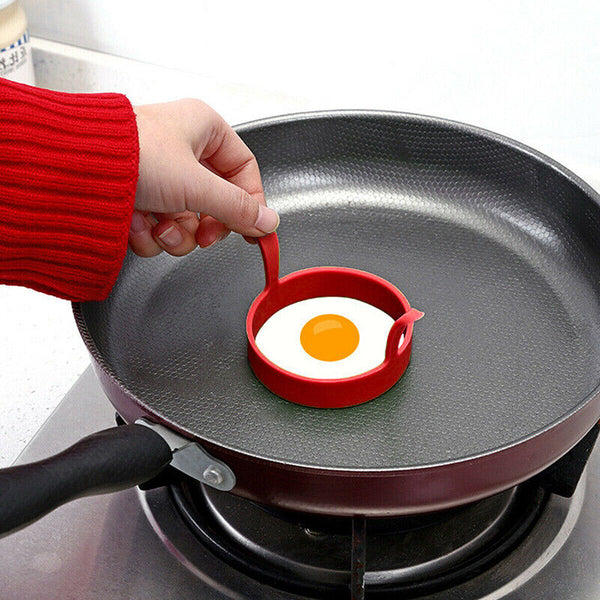 6pcs Silicone Egg Rings Non Stick Kitchen Baking Tools Pancake Handles AU Stock