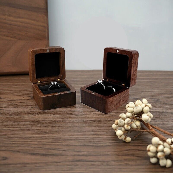 Ring Storage Box Wooden Box Jewelry Display Proposal Engagement Wedding Ceremony