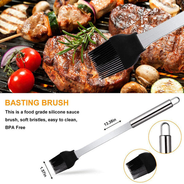 Stainless Steel BBQ Tool Set, Barbecue Grill Tool Set Storage Apron Picnic Gift