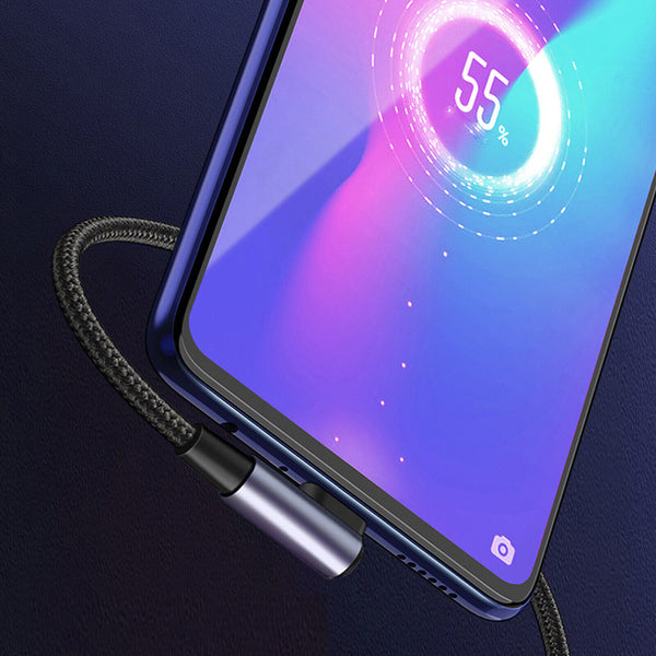 90 Degree Data Line Right Angle PD 100W Fast Charging USB to USB Type C Cable