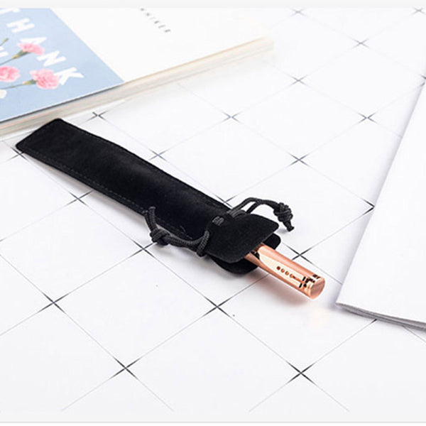 Black Velvet Pen Pouch Sleeve Holder Single Pen Bag Case Pencil Bag AU