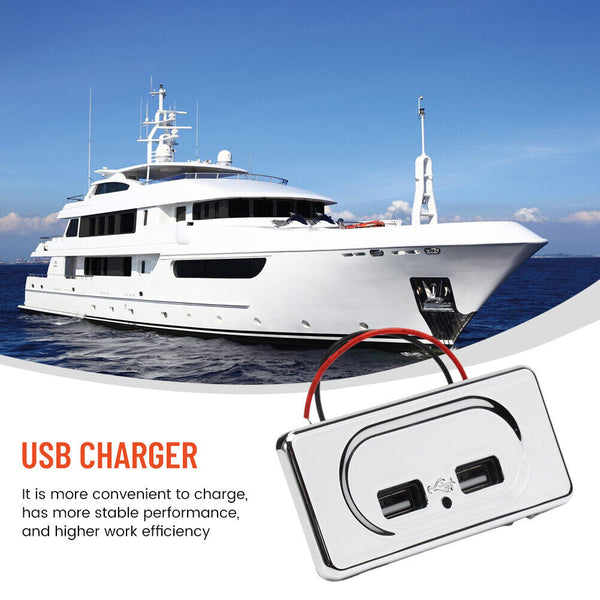 3.1A 12V Dual USB Ports Fast Charger Socket Power Outlet Panel Caravan UNIVERSAL - Lets Party