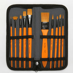 10 PCS Acrylic Paint Brush Set Kit Artist Nylon Brush Pen Colour Painting Travel