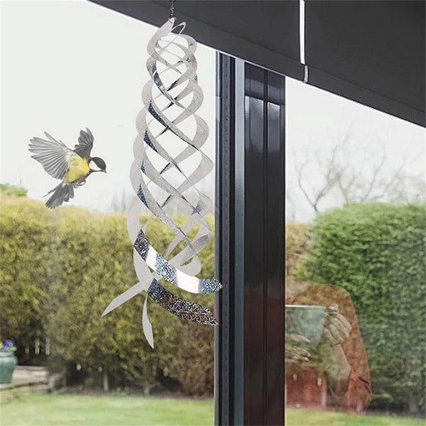 3/6PCS Rotating Reflective Rod Bird Repeller Bird Spiral Reflectors Scare Tools