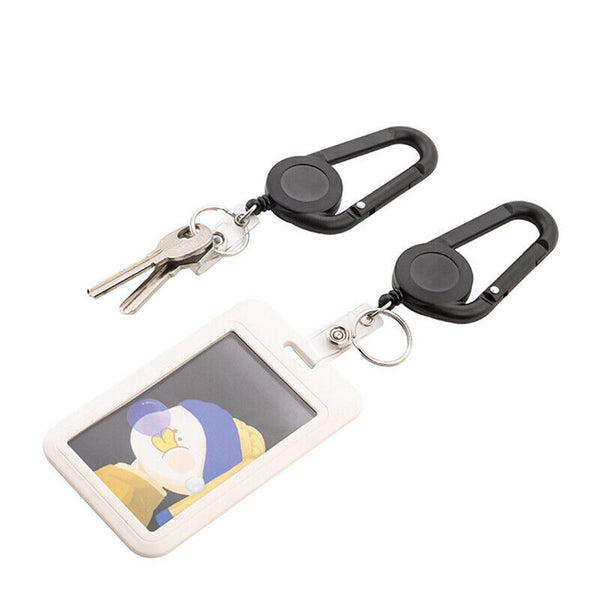 2PCS Retractable Badge Holder Security ID Pull Key Tag Clip Doctor Card Holders